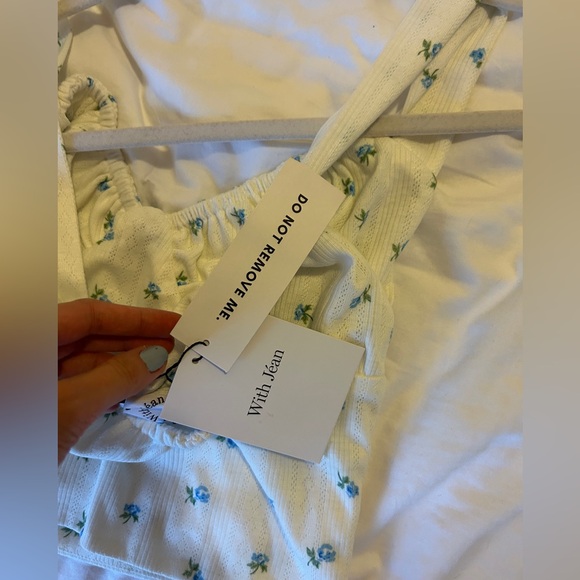 With Jean Bridgette Top Blue Pointelle - Picture 4 of 4